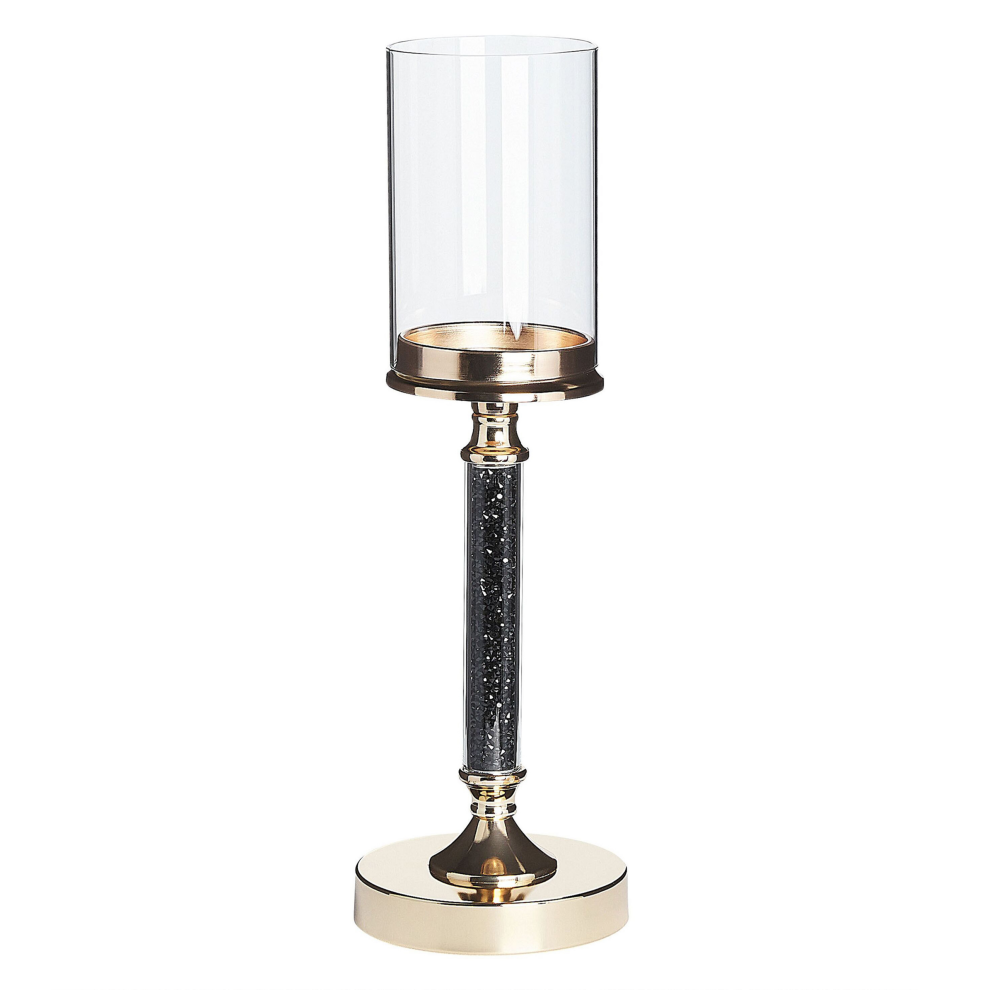 Candle Holder ABBEVILLE Glass 41 cm Black