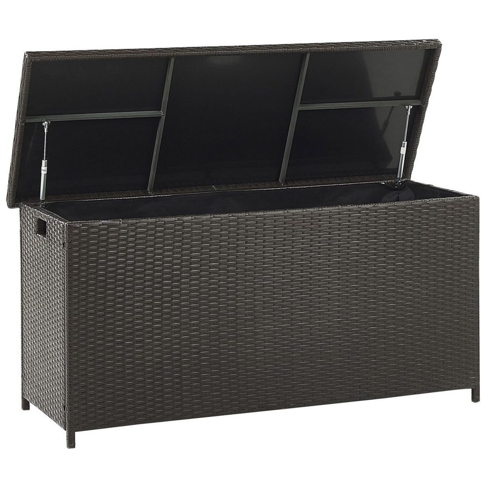 Storage Box MODENA PE Rattan 126 cm 46 cm Brown