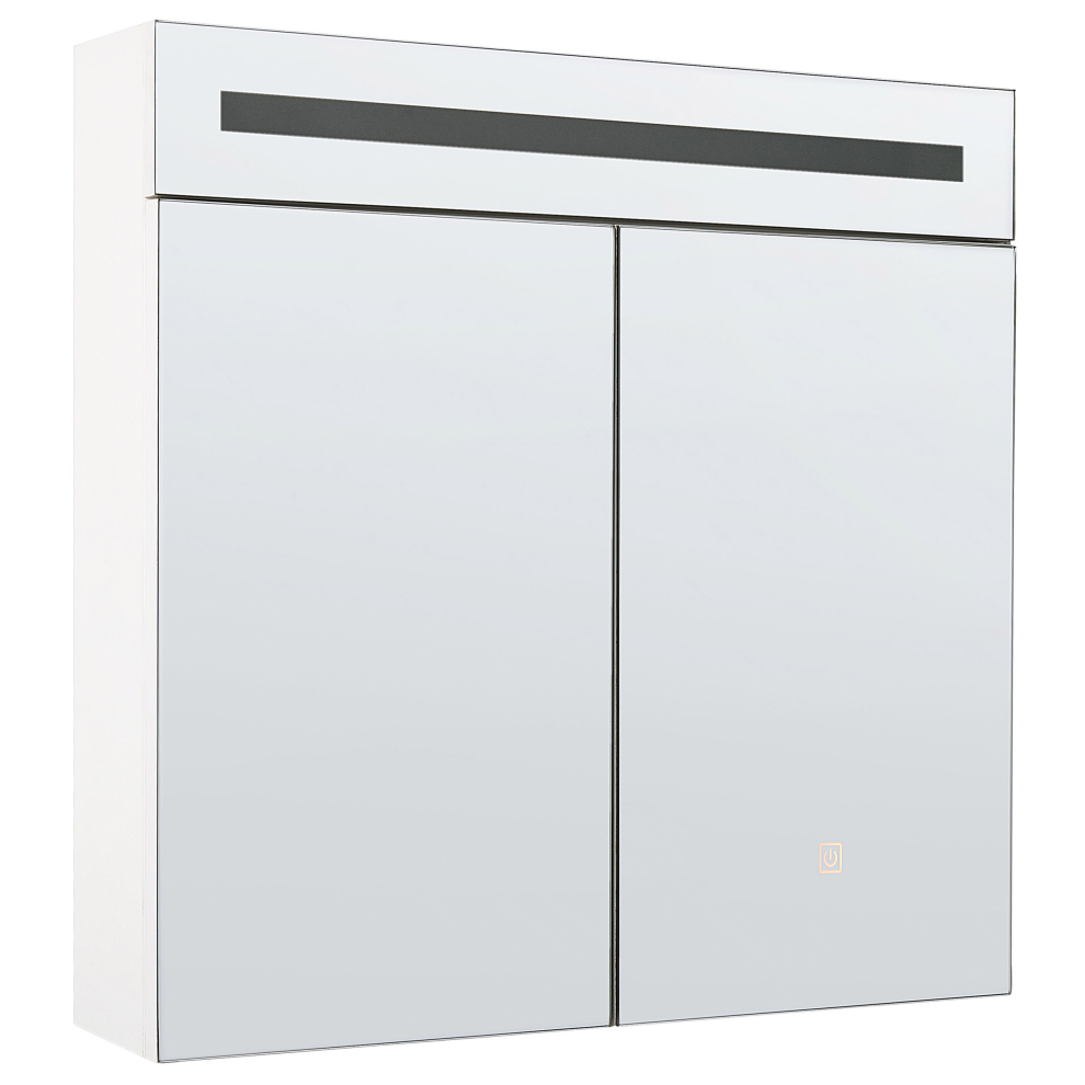 Bathroom Wall Mounted Mirror Cabinet LED JARAMILLO 60 cm 60 cm White