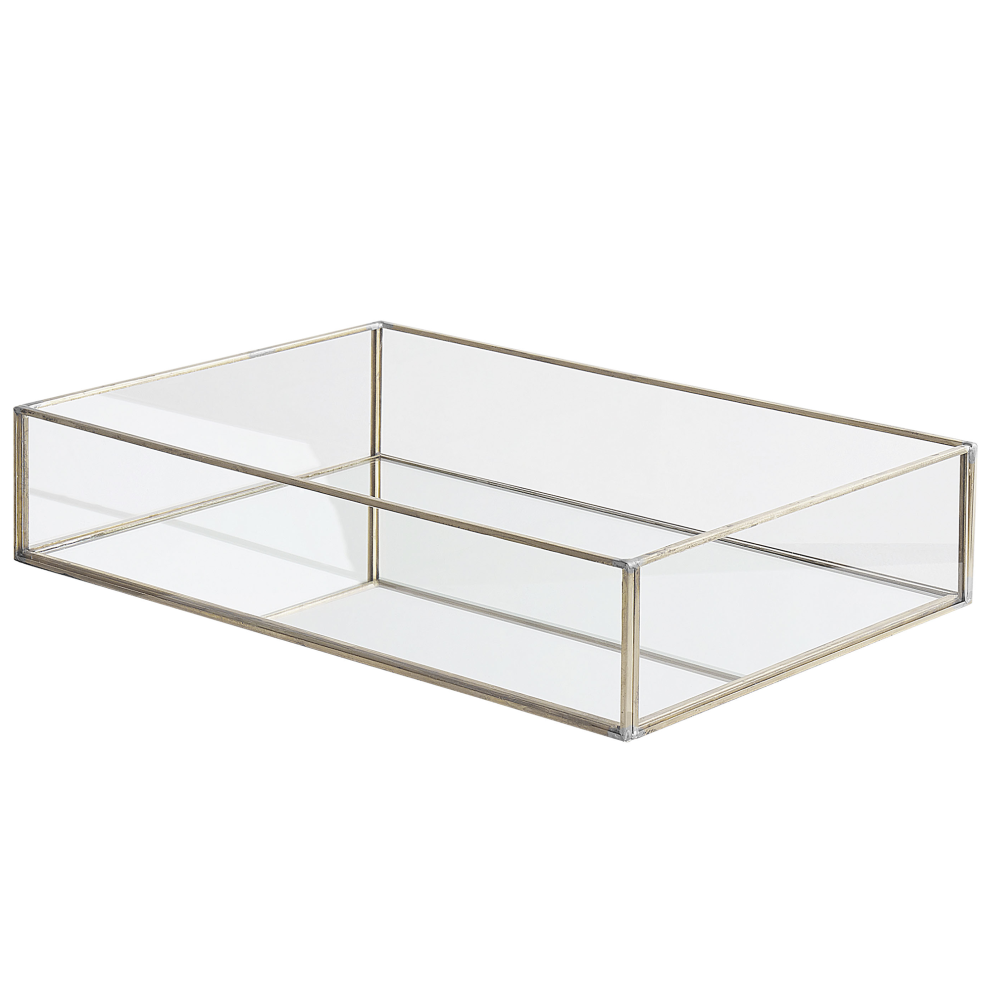 Mirrored Decorative Tray Silver GRENOBLE