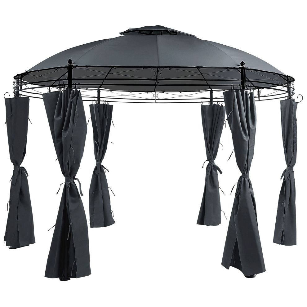 Gazebo SAFARA Metal 368 cm 368 cm Graphite Grey