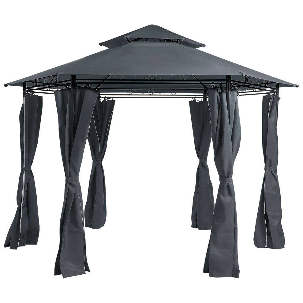Gazebo PORTEL Metal 350 cm 350 cm Graphite Grey