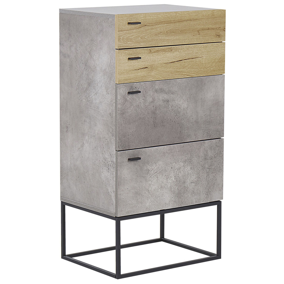 4 Drawer Chest ACRA Grey Concrete Effect