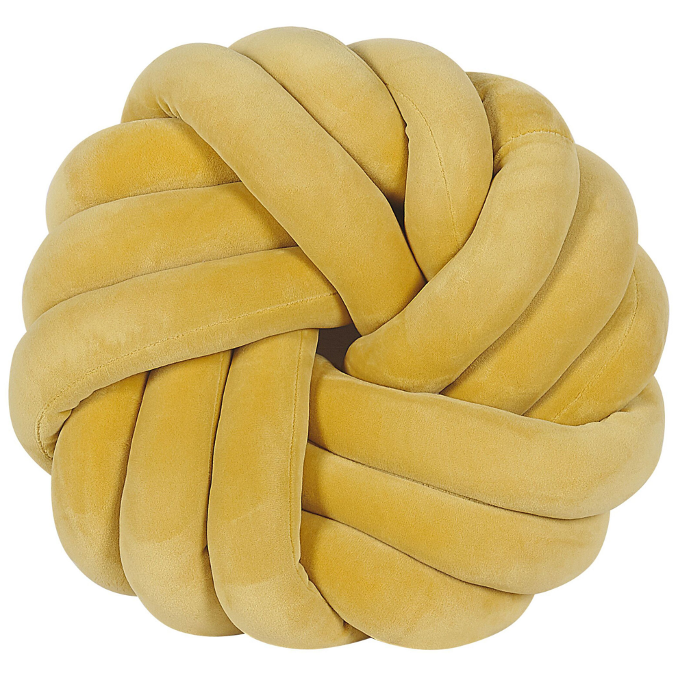 Throw Cushion AKOLA Velvet 30 x 30 cm Mustard Solid