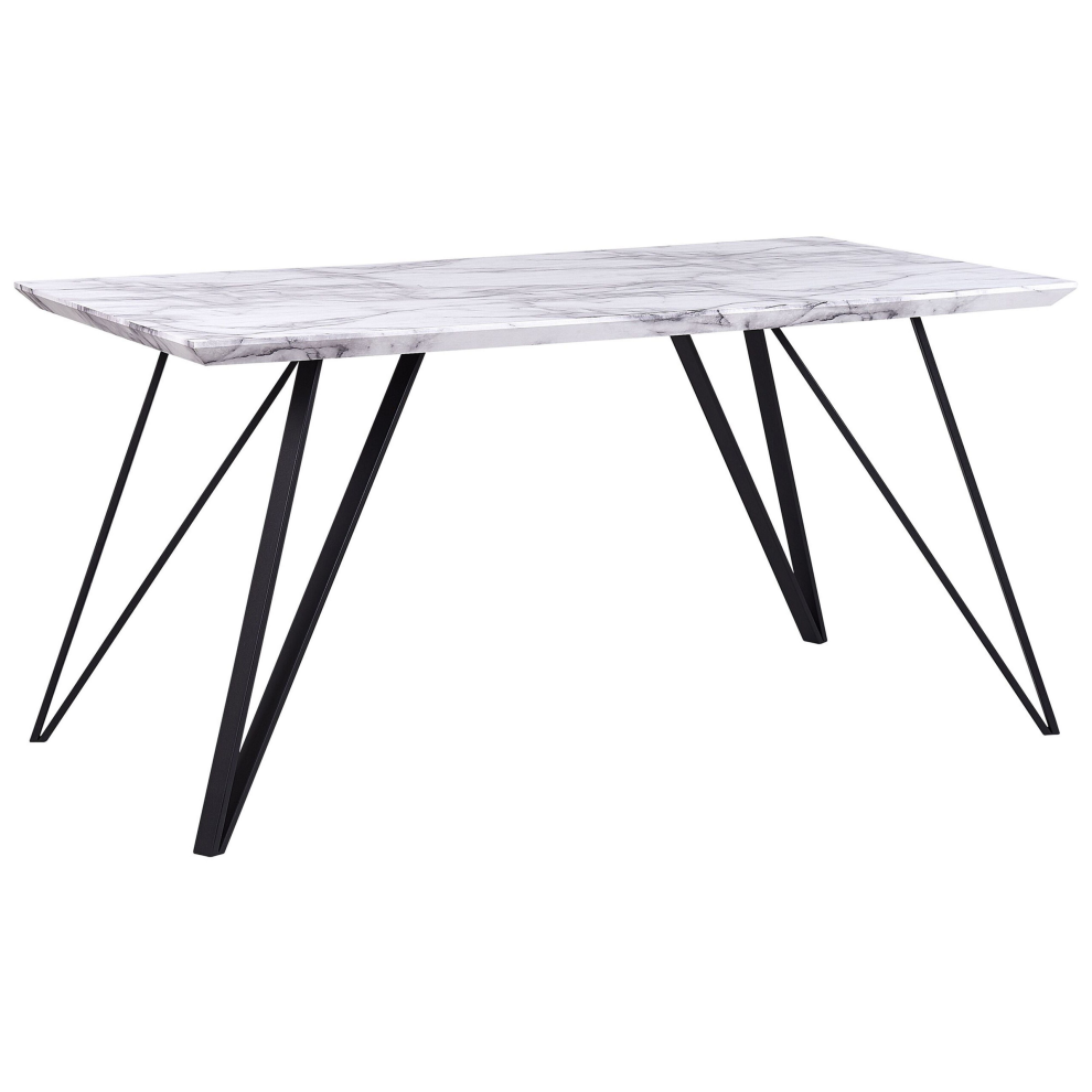 Dining Table MOLDEN Black/ White 150 cm 80 cm