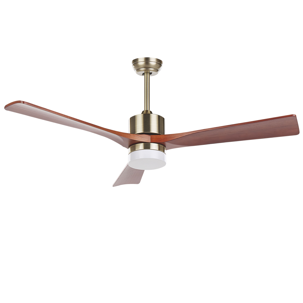 Ceiling Fan with Light ARUWIMI II with Remote Brass