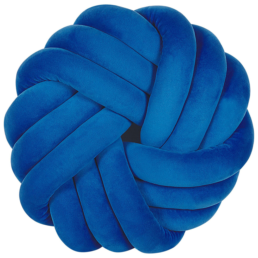 Throw Cushion AKOLA Velvet 30 x 30 cm Blue Solid