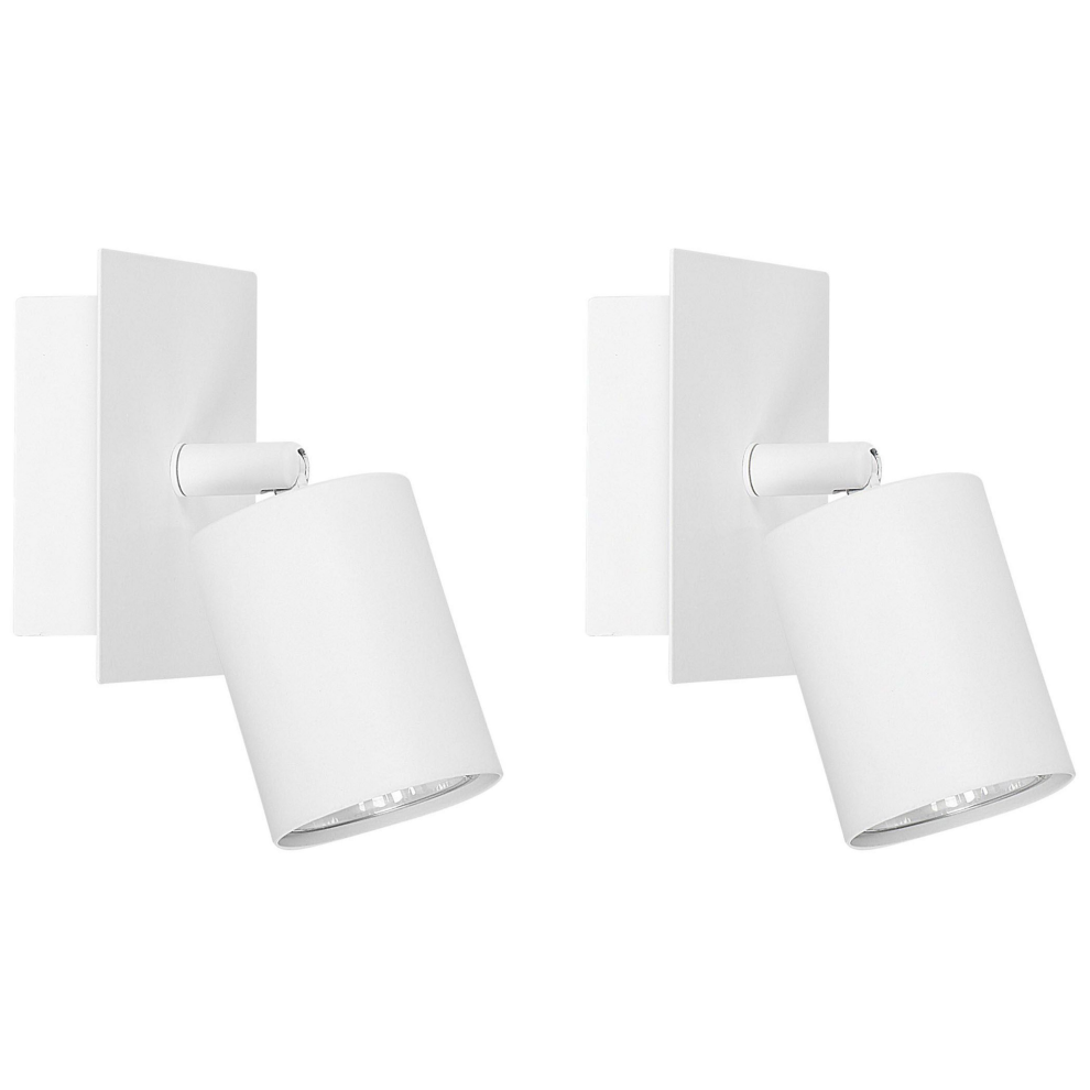 Set of 2 Spotlight Lamps TIGRIS Adjustable Metal White