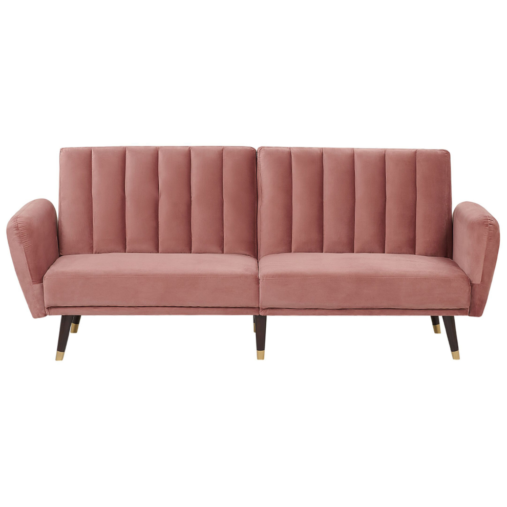 Velvet Sofa Bed Pink VIMMERBY