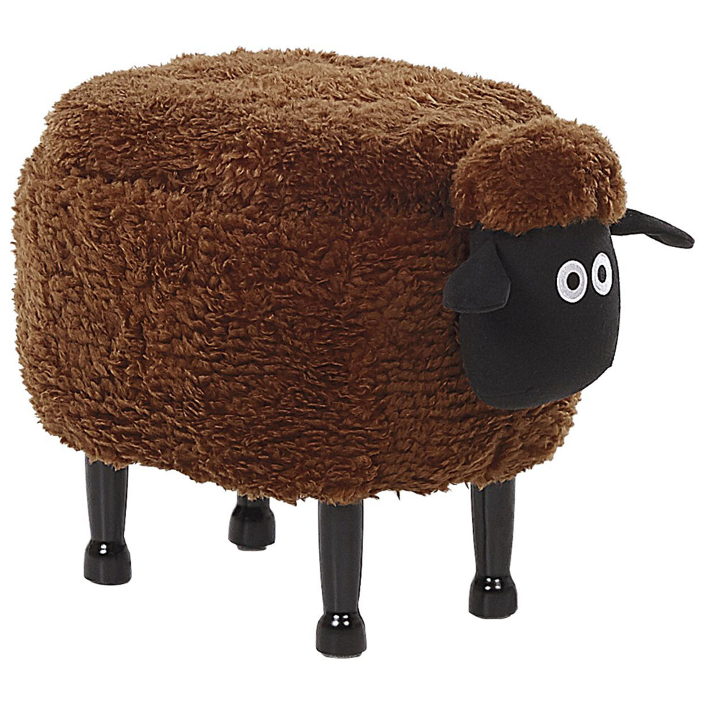 Fabric Storage Animal Stool Brown SHEEP