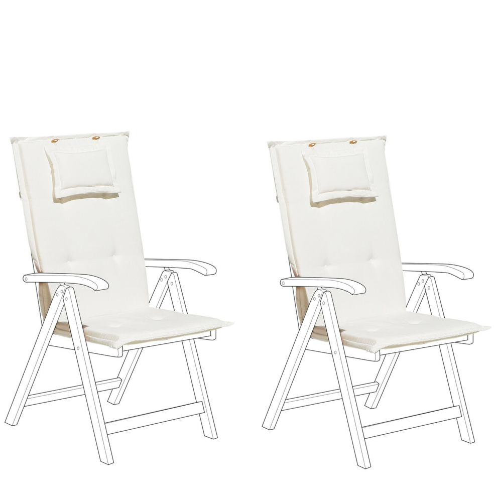 Set of 2 Back/Seat Cushions TOSCANA 50 x 70 cm Off-White