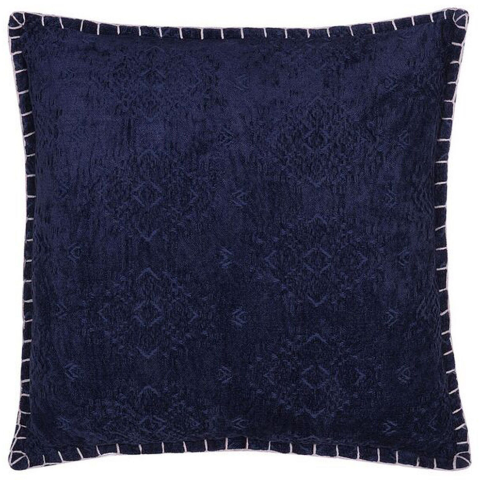 Throw Cushion MELUR 45 x 45 cm Dark Blue Ikat