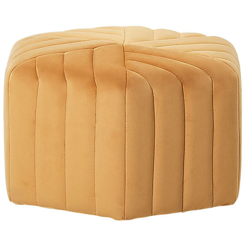 Velvet Pouffe Yellow MURIETTA
