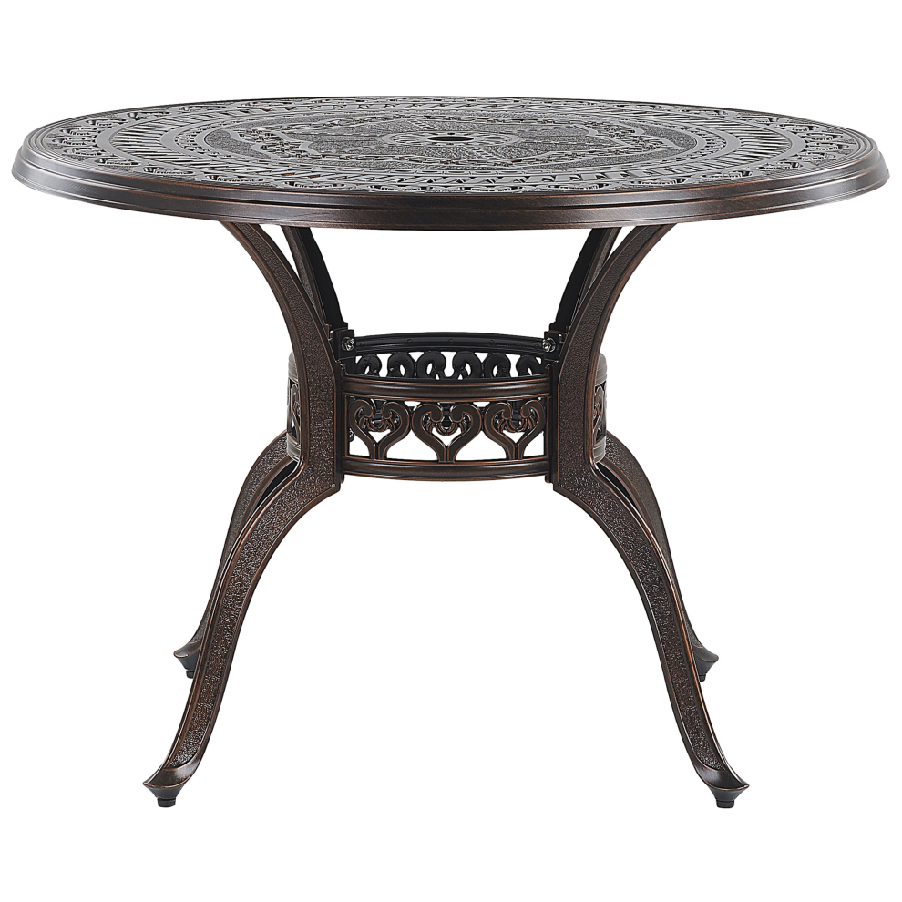 Garden Dining Table SALENTO 102 cm 102 cm Metal Dark Brown