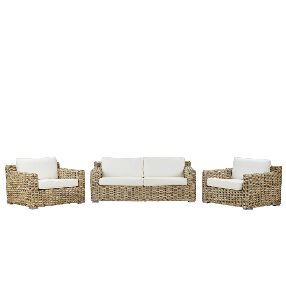 Garden Sofa Set 4 Seater ARDEA Rattan Light Brown