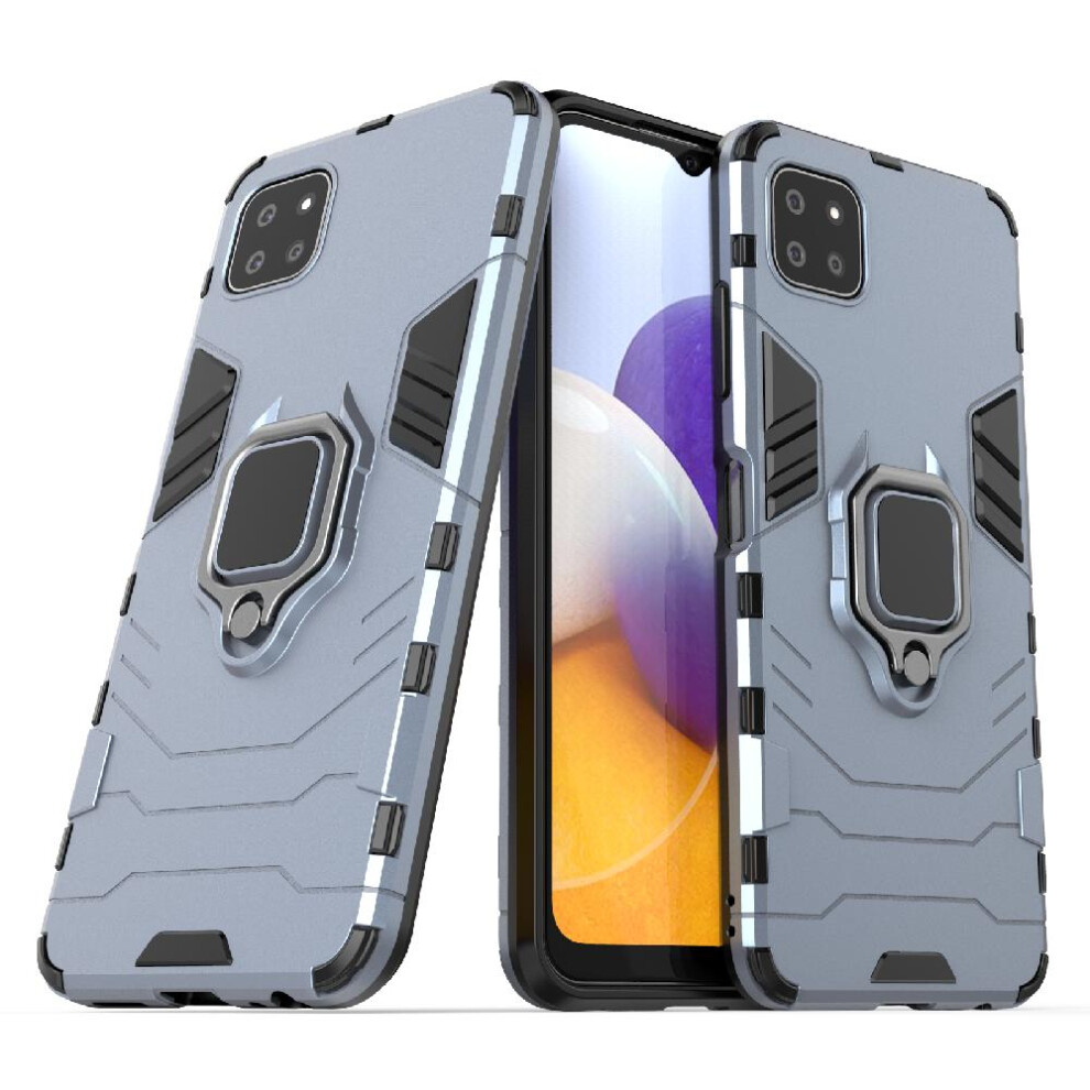 ( ) Case For Samsung Galaxy A22 5G Kickstand Shockproof Cover Military Drop Protection 360Rotating Ring Gray 764762578077