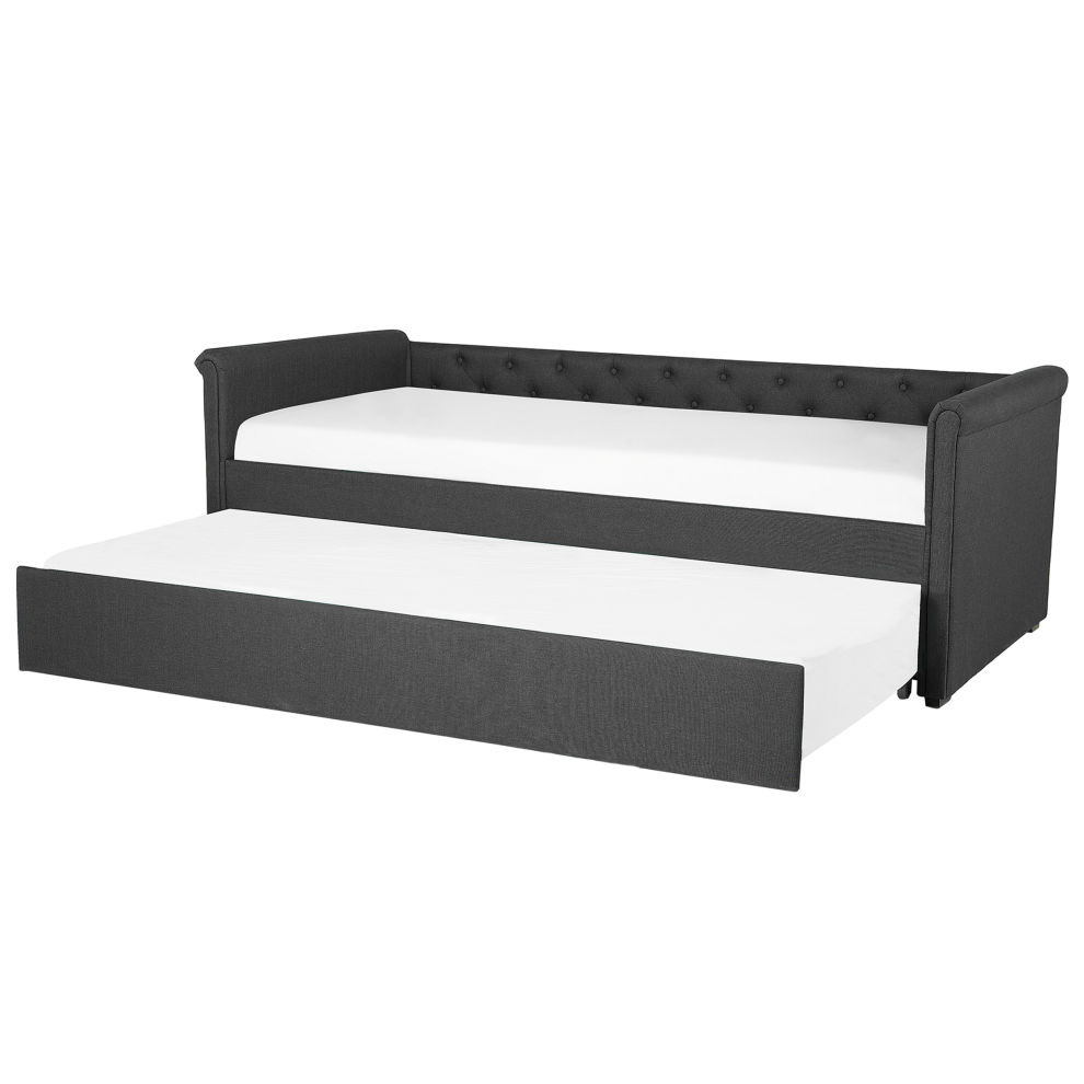 Trundle Bed Fabric LIBOURNE 80 x 200 cm (EU Small Single) Dark Grey