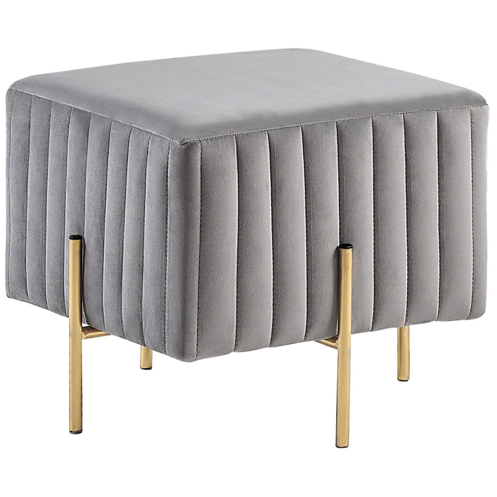 Footstool DAYTON Velvet Light Grey