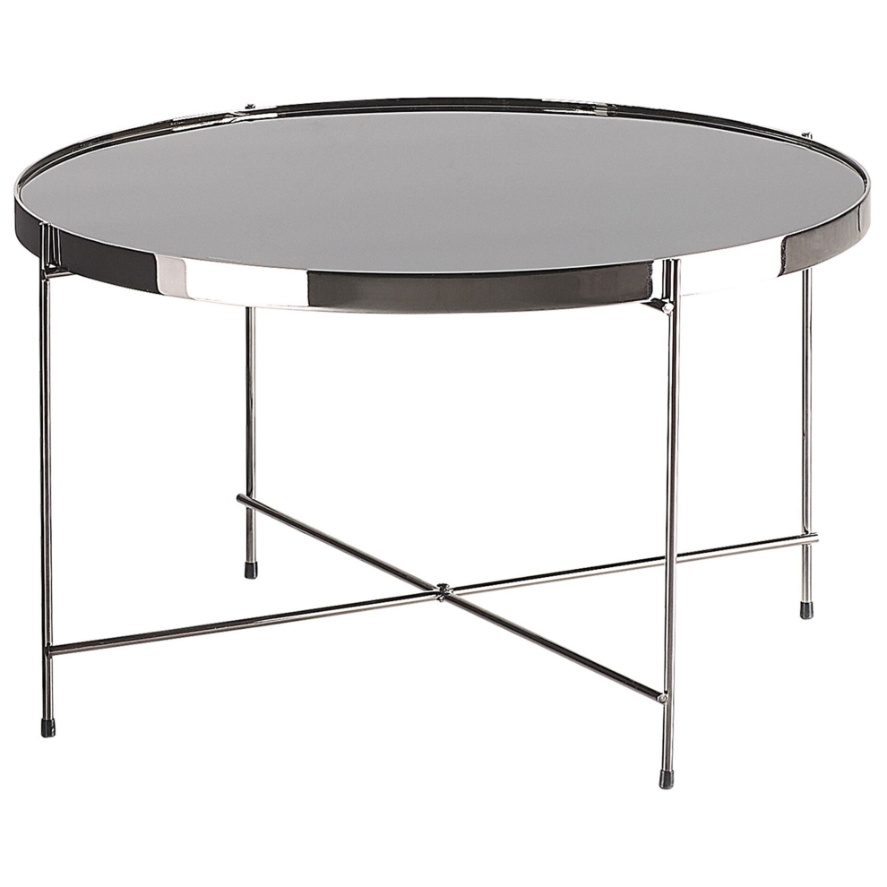 Side Table LUCEA Tempered Glass Silver
