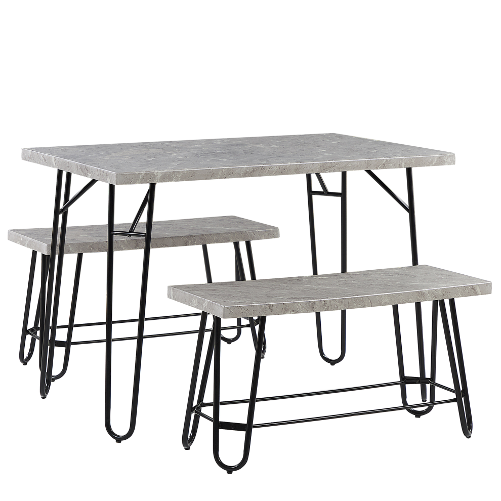 Dining Set KEMPTON Light Grey 4 Seater