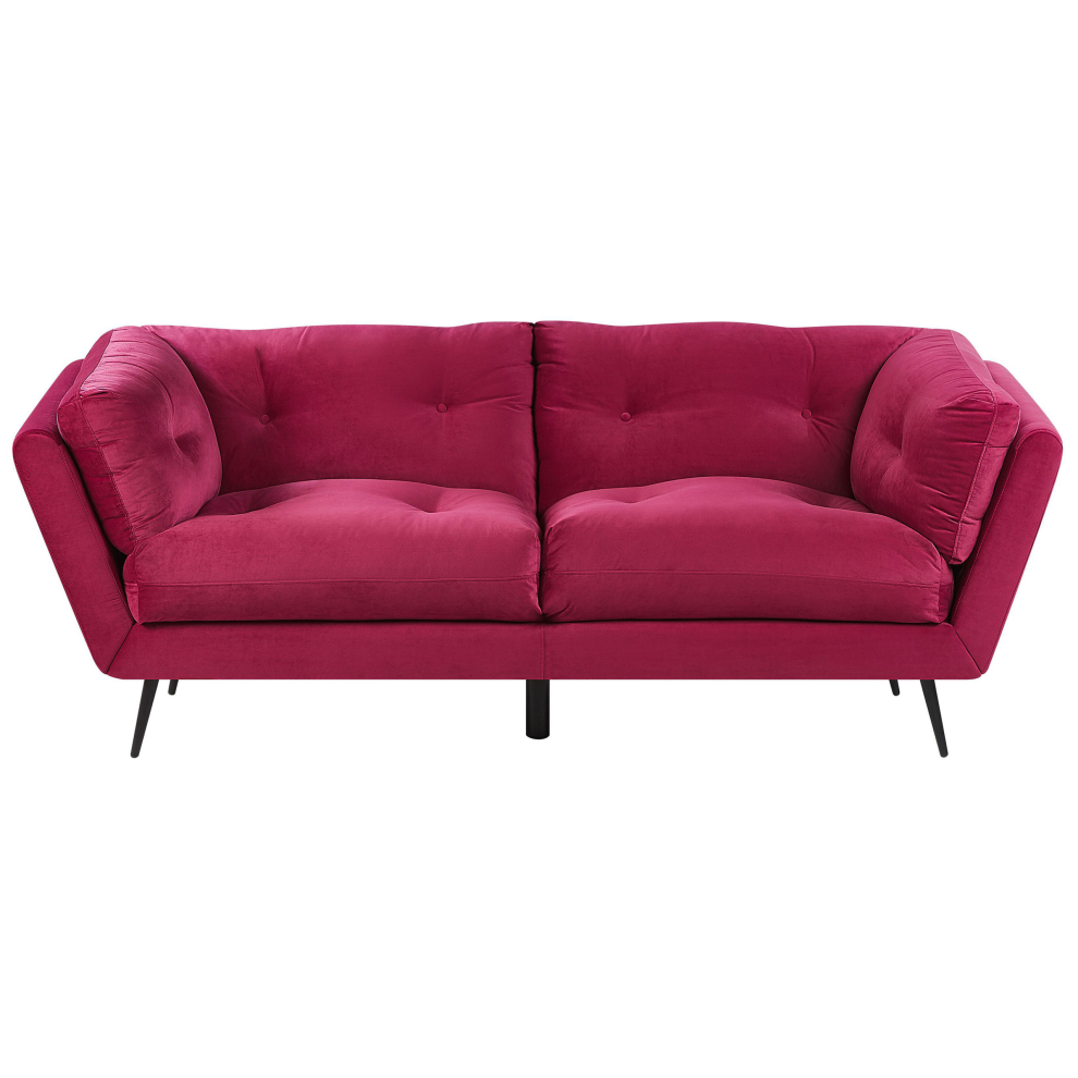 Sofa LENVIK Velvet Burgundy 3 Seater