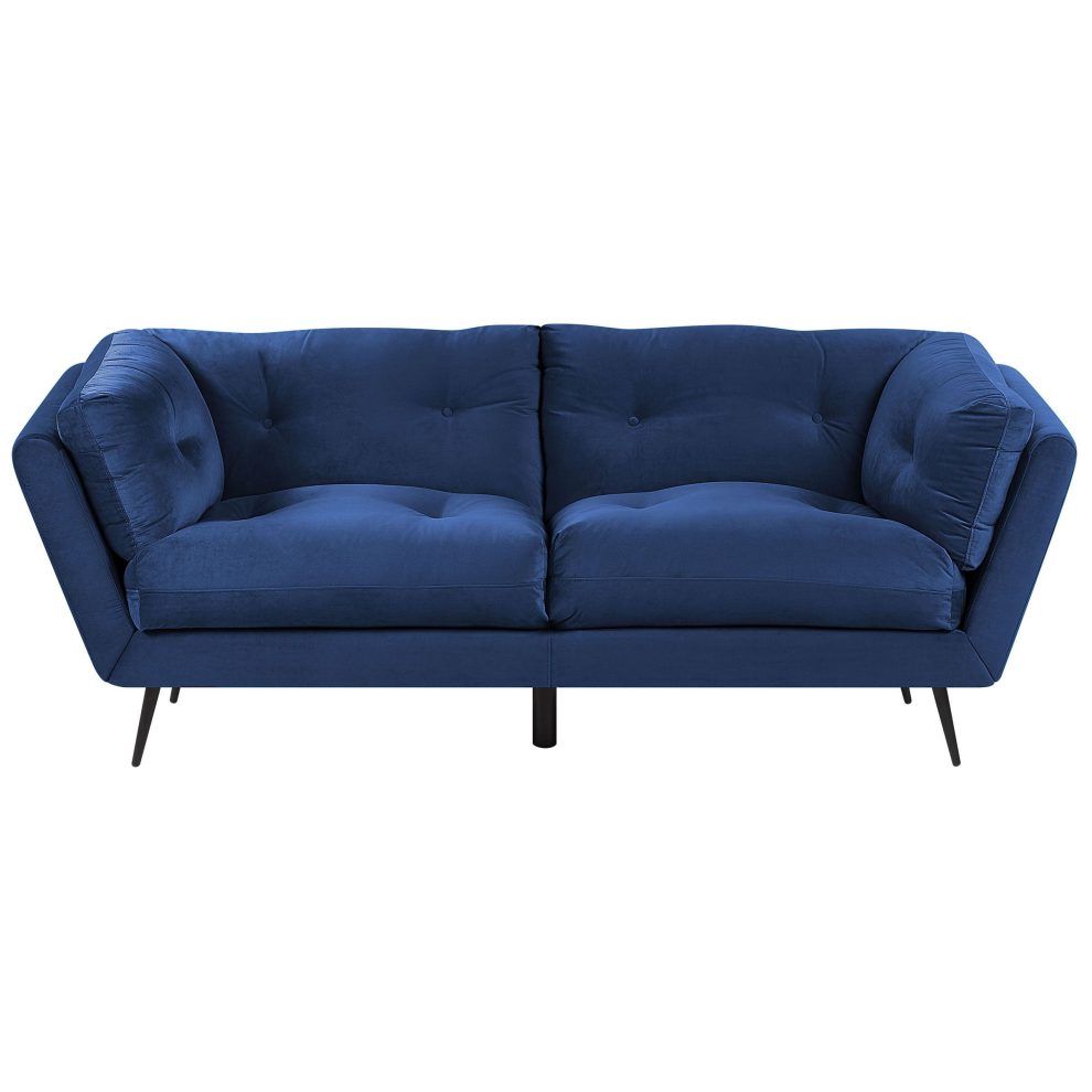 Sofa LENVIK Velvet Navy Blue 3 Seater