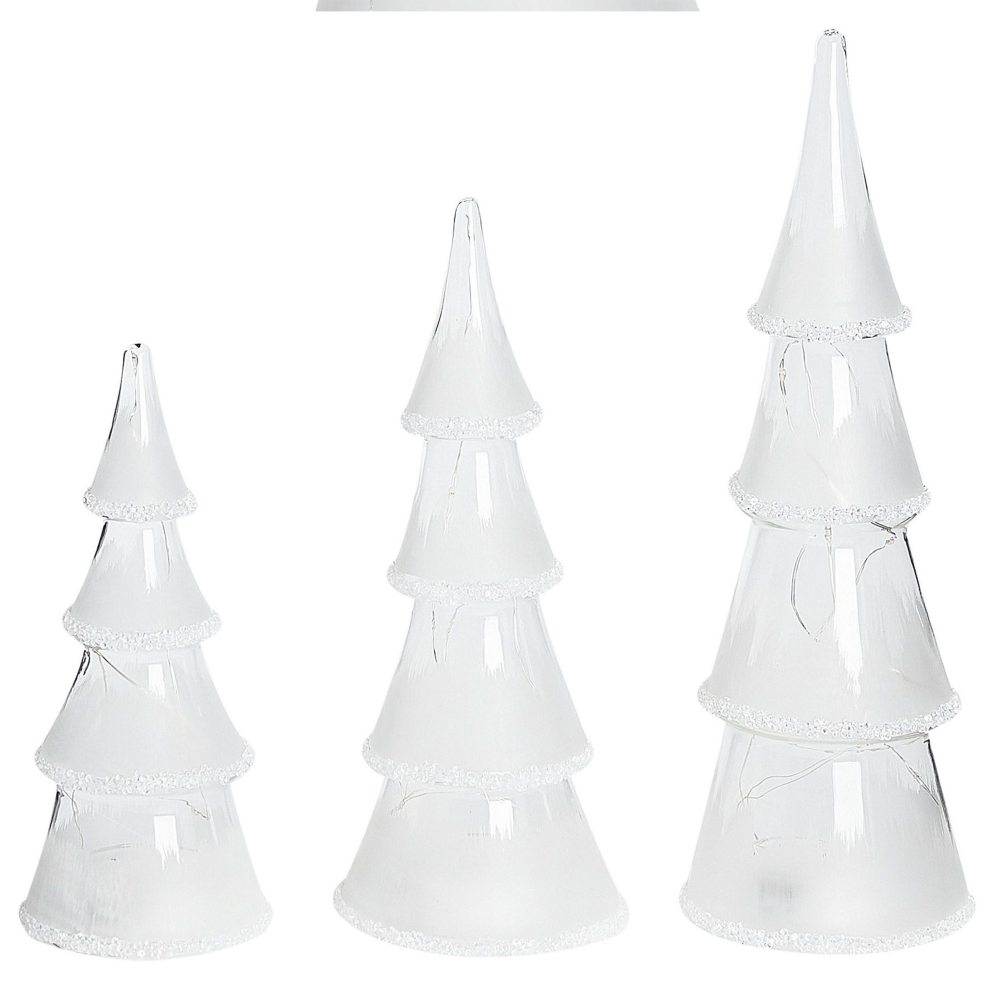 Set of 3 Decorative Christmas Trees with LED White KIERINKI