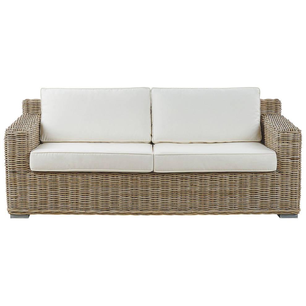 Garden Sofa 2 Seater ARDEA Rattan Light Brown
