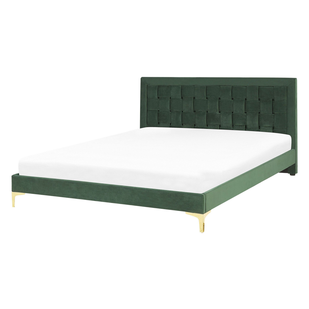 Bed Velvet LIMOUX 140 x 200 cm (EU Double) Dark Green
