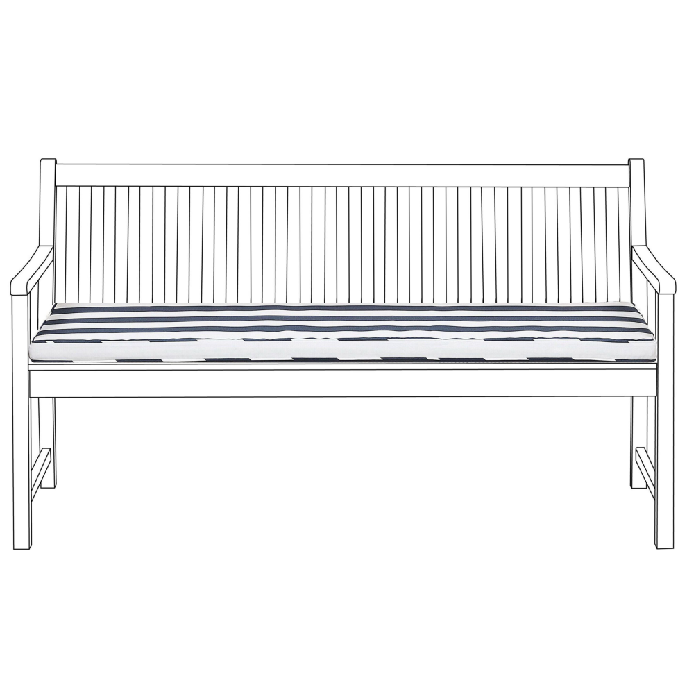 Bench Seat Pad Cushion VIVARA 152 x 54 cm Navy Blue