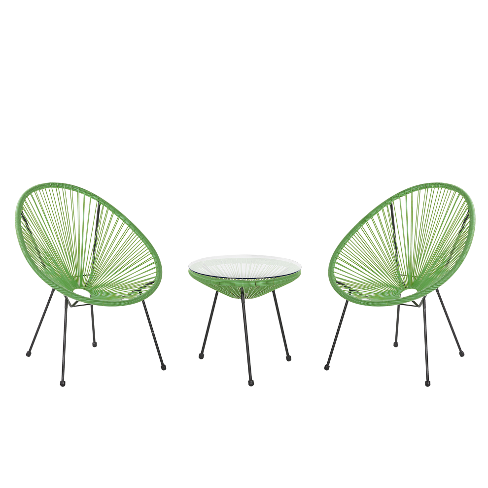 Bistro Set ACAPULCO II PE Rattan Green