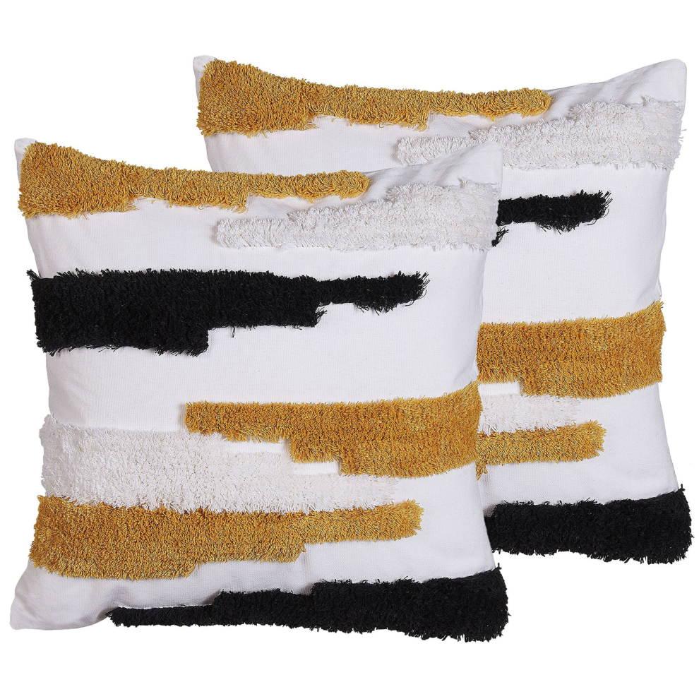 Set of 2 Decorative Cushions MONARDA 45 x 45 cm Multicolour Abstract Pattern