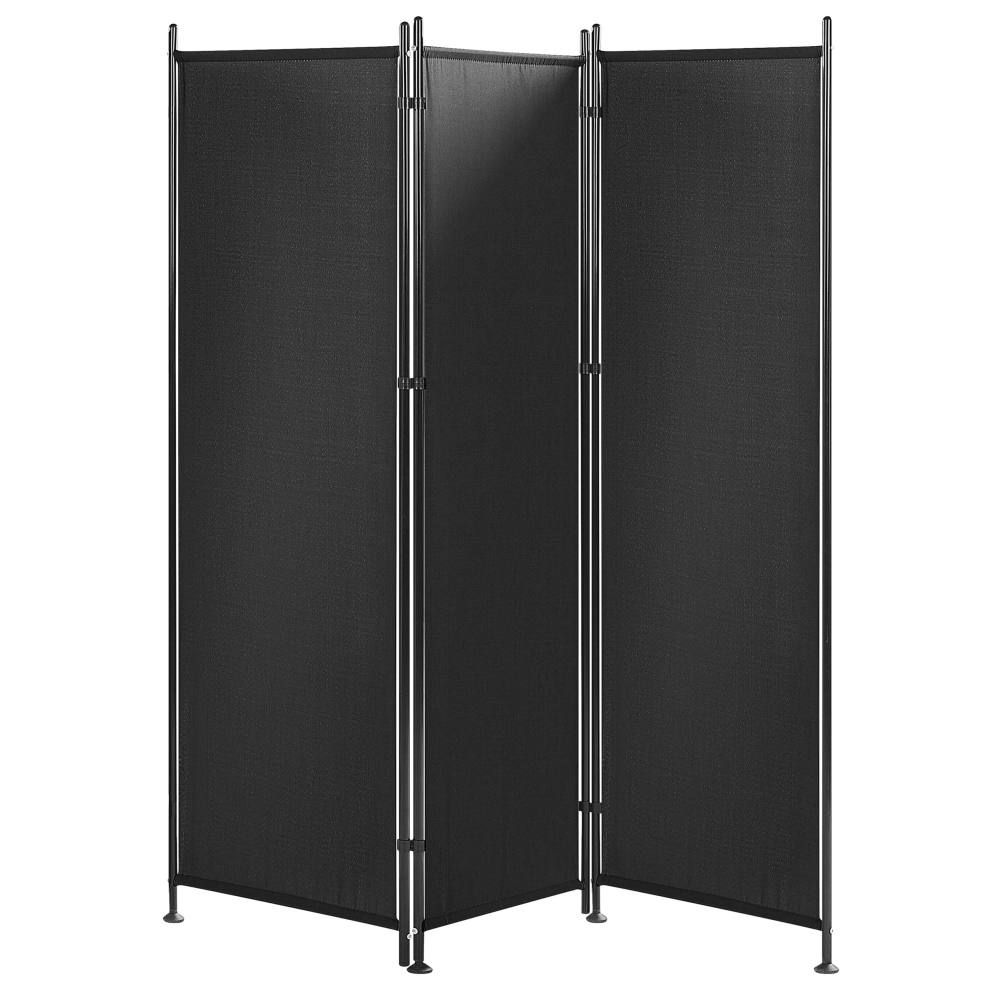 3 Panel Room Divider NARNI Black 161 cm 170 cm