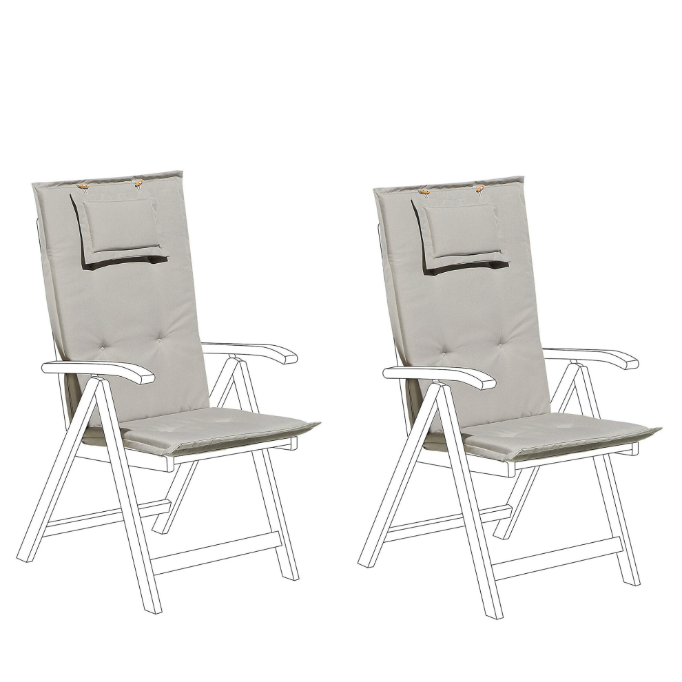 Set of 2 Back/Seat Cushions TOSCANA 50 x 70 cm Taupe