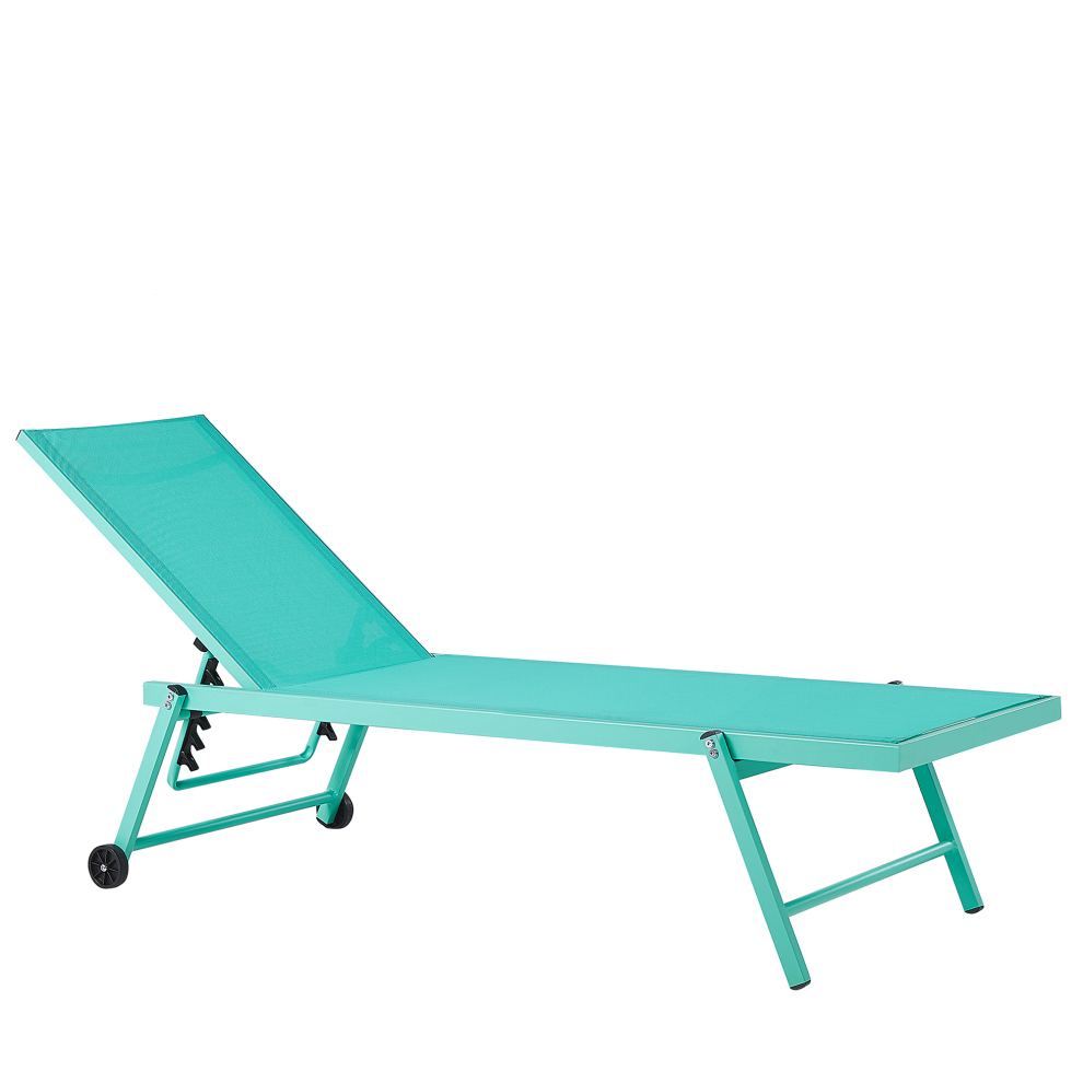 Sun Lounger PORTOFINO Reclining Metal Turquoise