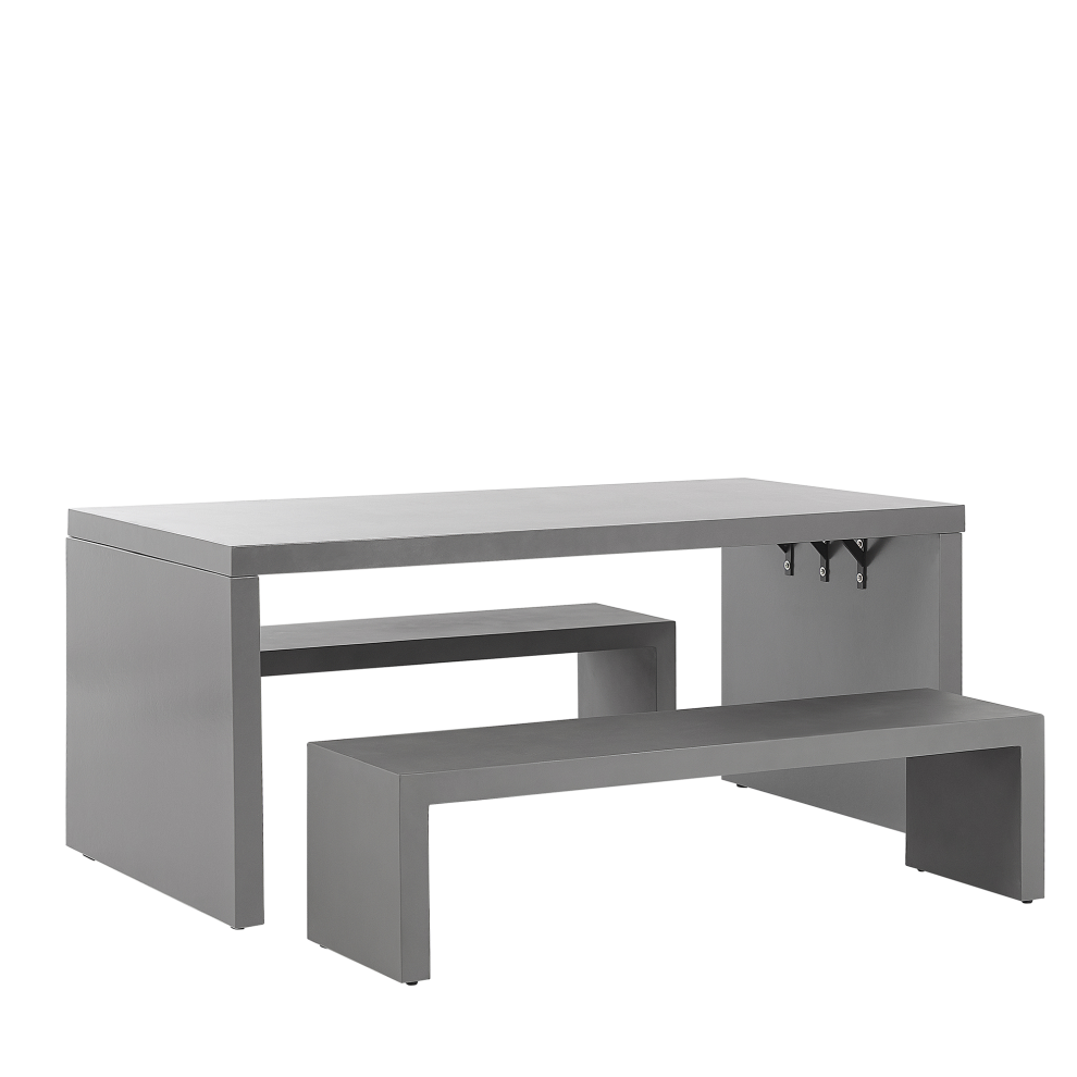 Garden Dining Set with Benches 4 Seater TARANTO Concrete Grey