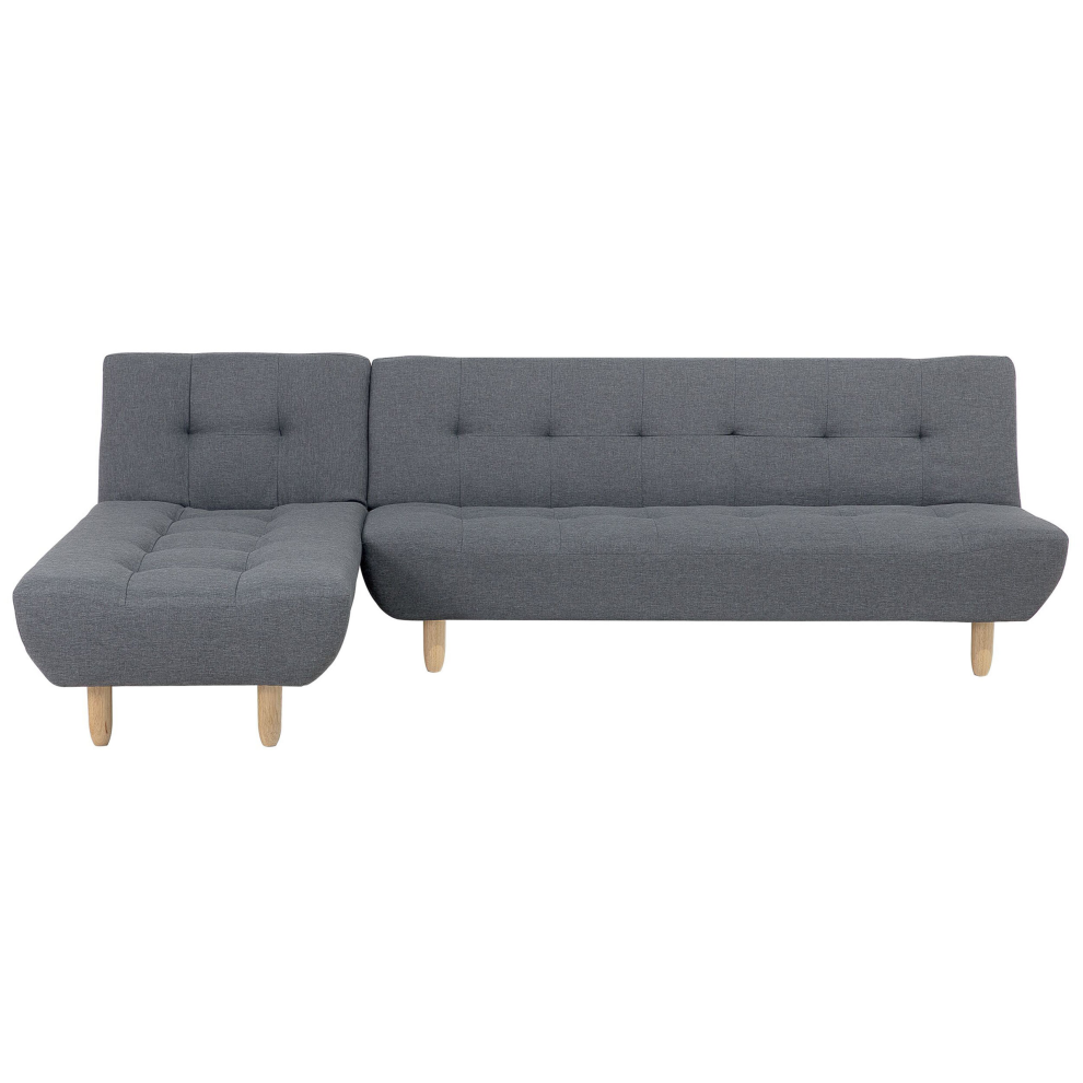 Modular Corner Sofa Bed ALSTEN Fabric Dark Grey 4 Seater Right Hand