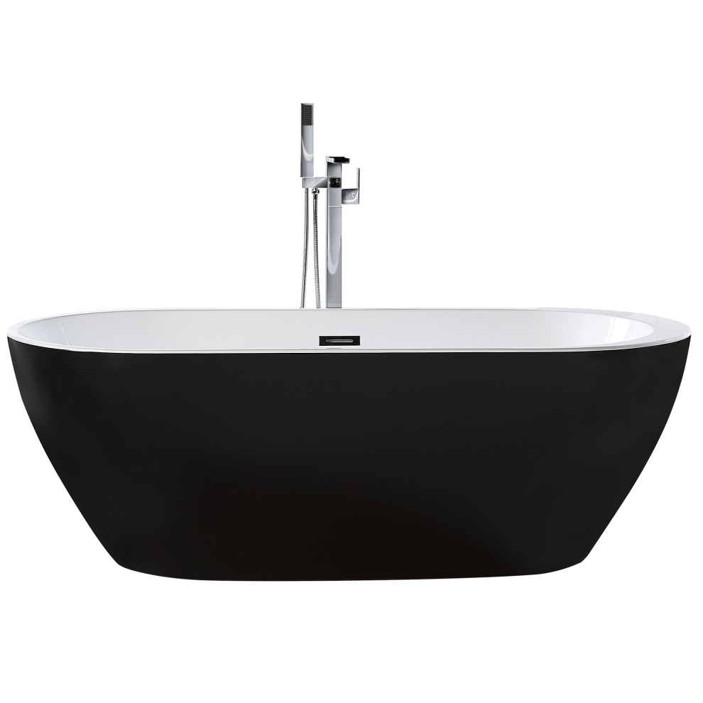 Freestanding Bath 1500 x 750 mm Black NEVIS