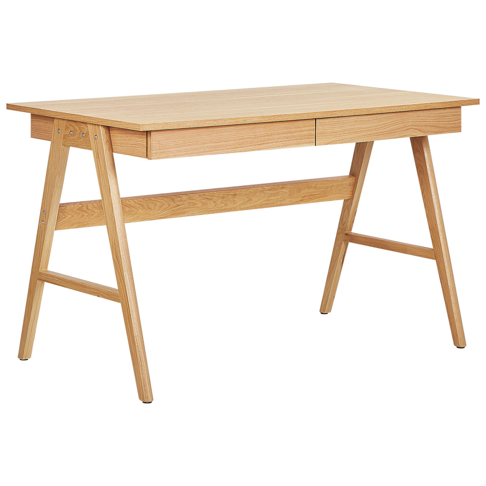 2 Drawer Home Office Desk 120 x 70 cm Light Wood SHESLAY