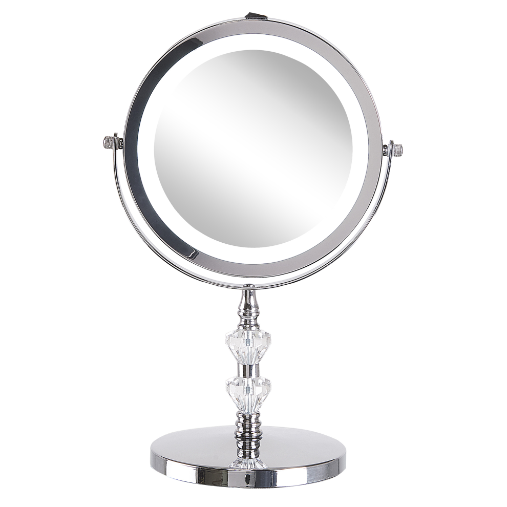 Lighted Table Mirror ø 20 cm silver LAON