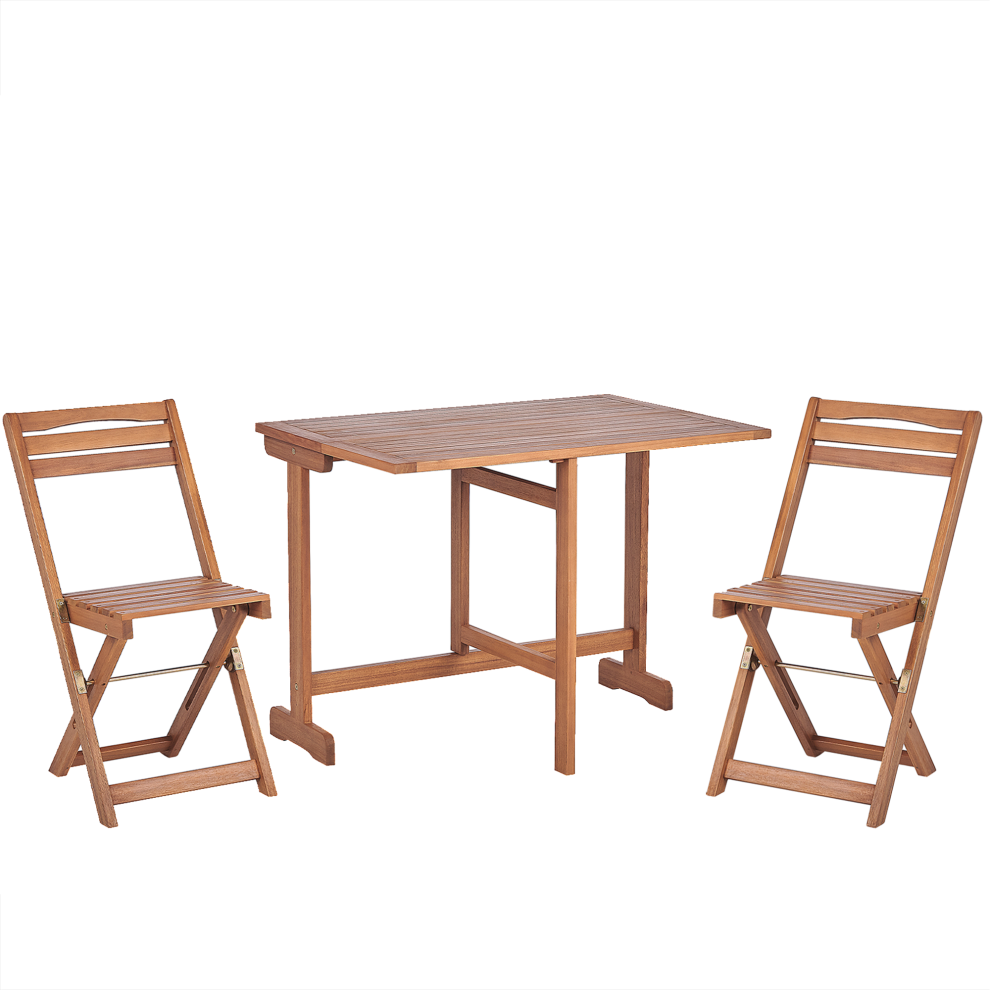 Bistro Set Folding LENOLA Wood Brown