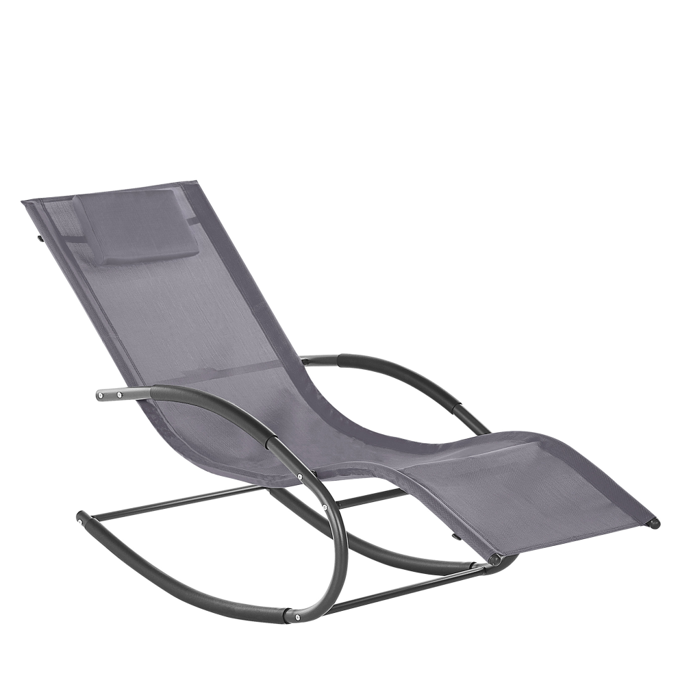Rocking Sun Lounger CARANO II Metal Grey