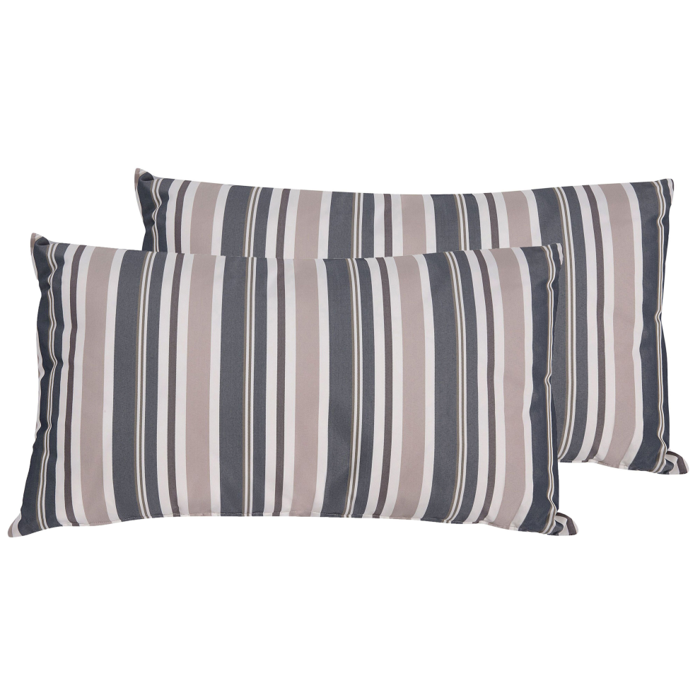 Set of 2 Outdoor Cushions KASTOS Striped 40 x 70 cm Taupe