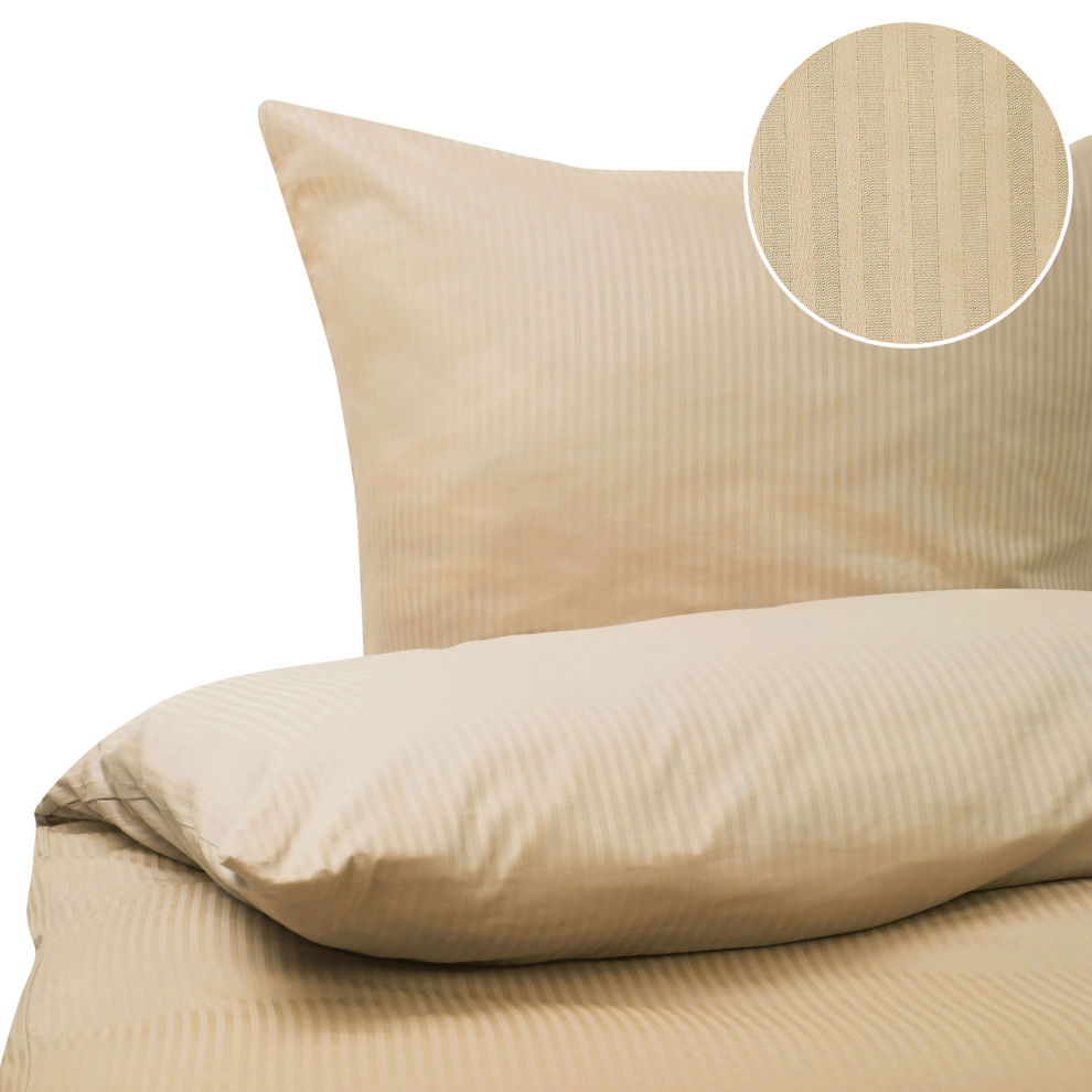 Duvet Cover Set AVONDALE Sateen Cotton 220 x 240 cm Beige