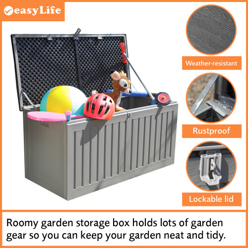 Easylife Outdoor Garden Storage Box, Waterproof Box, Outside Storage