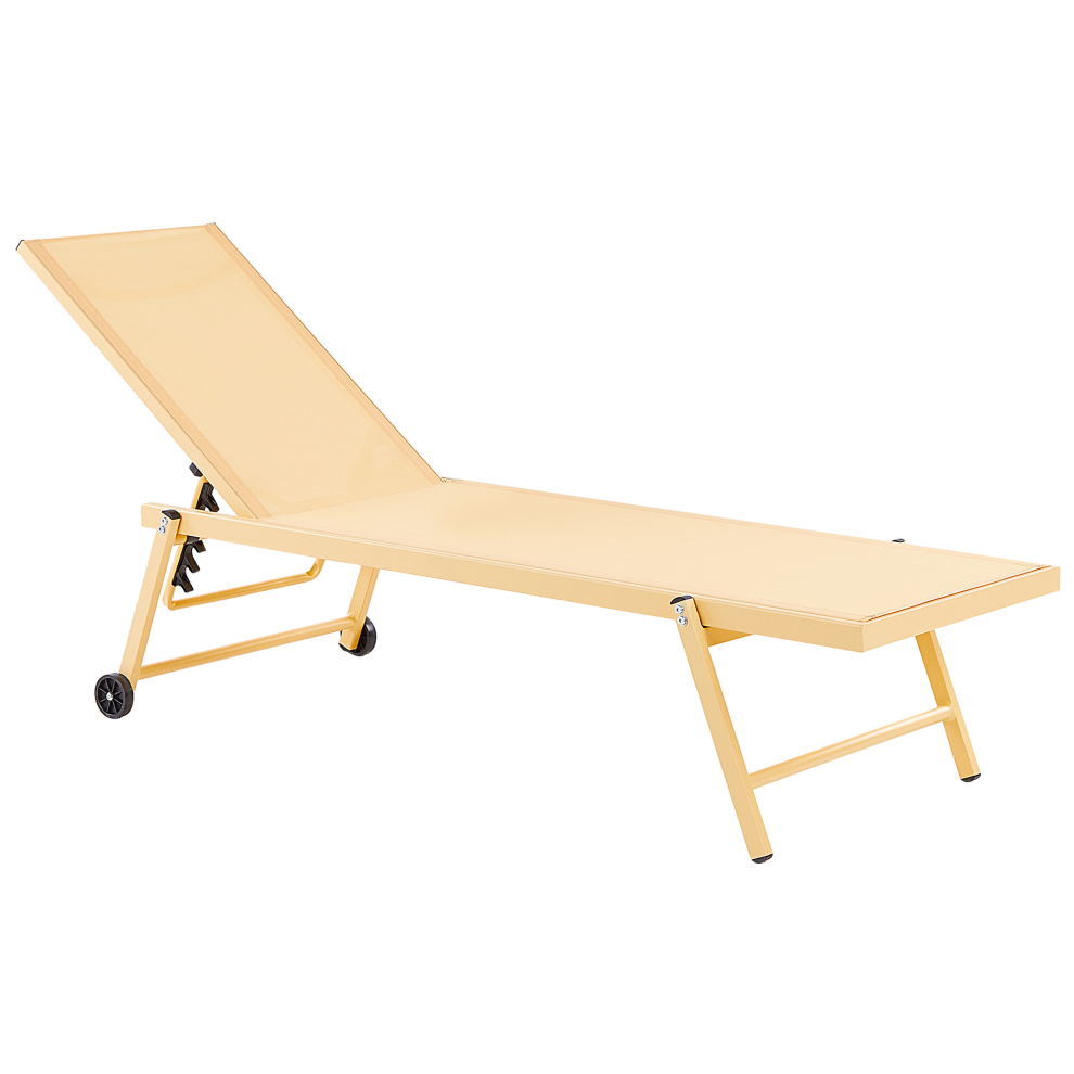 Sun Lounger PORTOFINO Reclining Metal Yellow