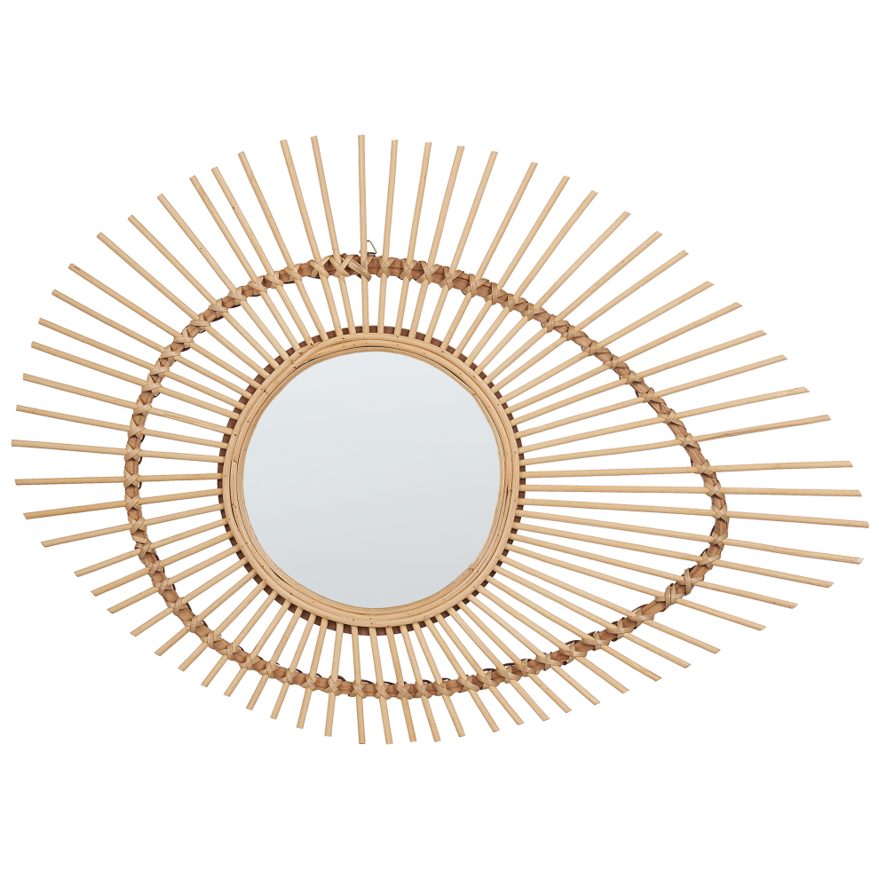 Wall Mirror BARIO 63 cm 45 cm Bamboo Wood Natural