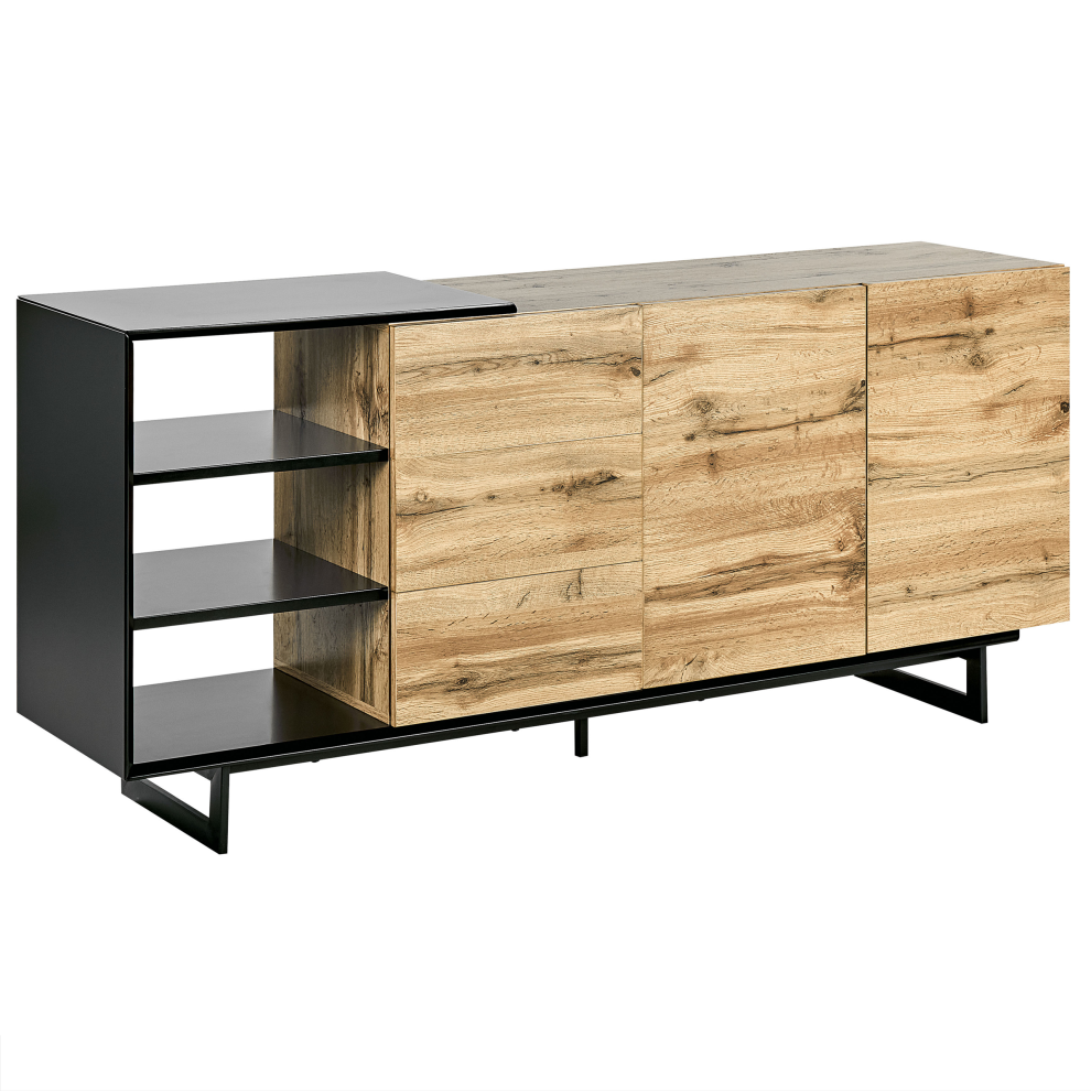 2 Door Sideboard FIORA Brown/ Black