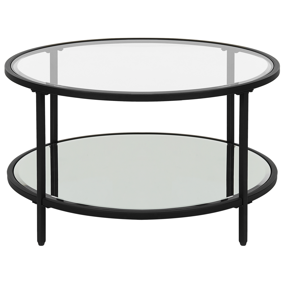 Coffee Table BIRNEY Tempered Glass Black