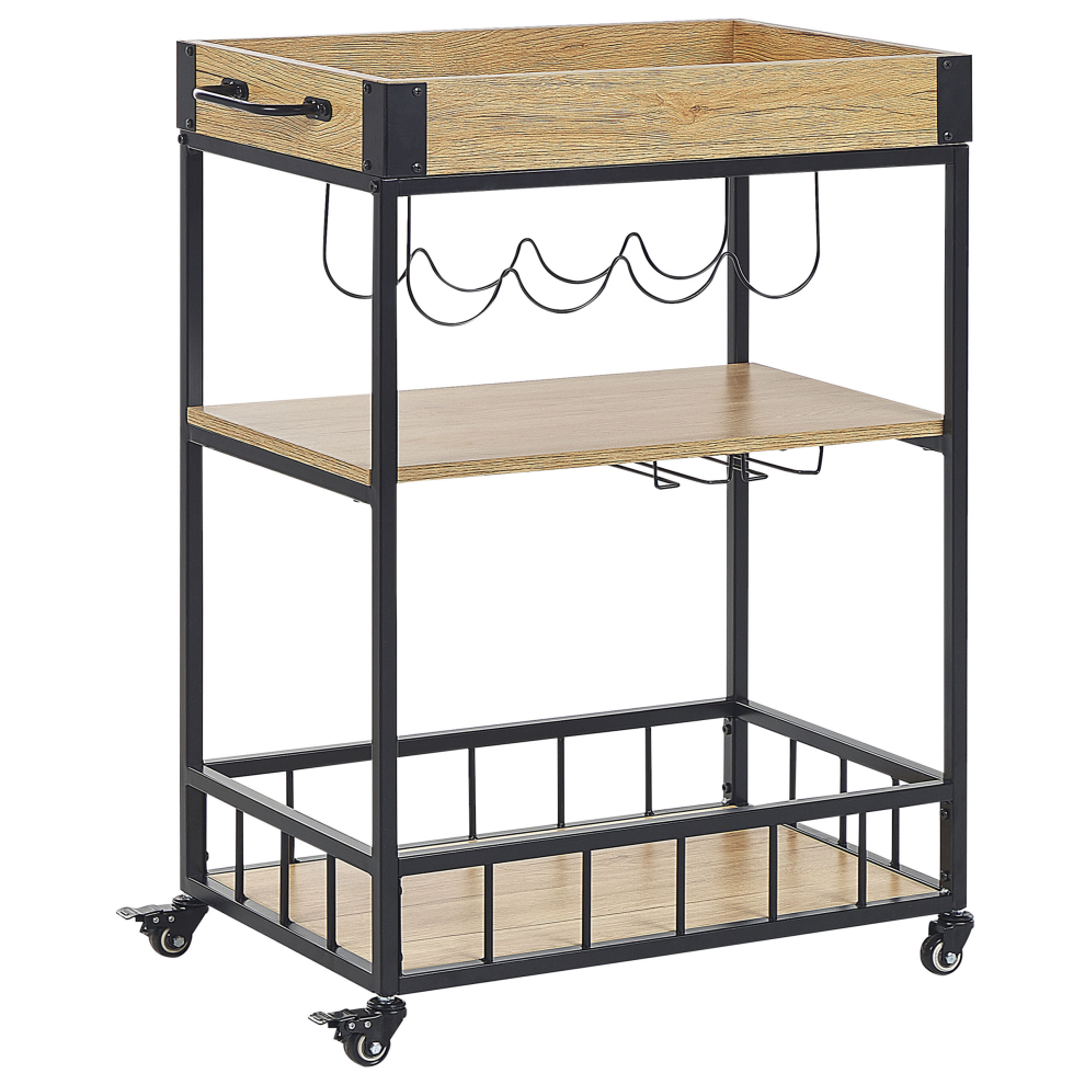 Kitchen Trolley HULLET Metal Light Brown
